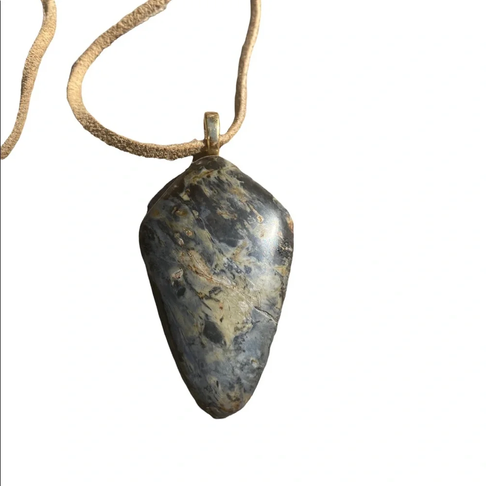 Geometric Marble Pendant Necklace